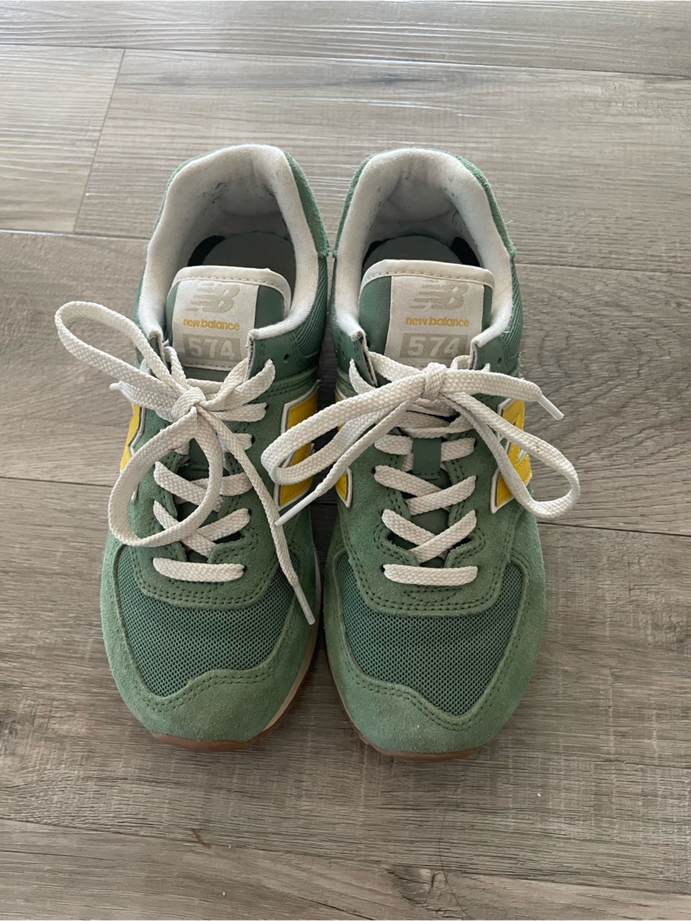New Balance 574 Green & Yellow Sneakers